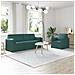 Divano 2 pcs Verde Scuro 198 x 78 x 80 cm Tessuto - Foto miniatura 2