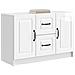 Credenza Bianco Lucido 89 x 34,5 x 57 cm Legno ingegnerizzato - Foto miniatura 2