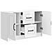 Credenza Bianco Lucido 89 x 34,5 x 57 cm Legno ingegnerizzato - Foto miniatura 3