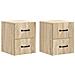 Mobiletto da notte a muro 2 pcs Rovere Sonoma 34,5 x 33 x 40 cm - Foto miniatura 1