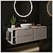 Mobile sottolavabo, Marrone e bianco, 160 cm, Con piano d'appoggio, 2 cassetti, MDF, 2 ante, Ripiano integrato, MODERNO - Foto miniatura 2