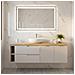 Mobile sottolavabo, Marrone e bianco, 160 cm, Con piano d'appoggio, 2 cassetti, MDF, 2 ante, Ripiano integrato, MODERNO - Foto miniatura 4