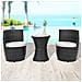5 Pz Set Mobili Da Esterni In Polyrattan Nero - Foto miniatura 1