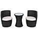 5 Pz Set Mobili Da Esterni In Polyrattan Nero - Foto miniatura 2