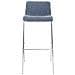 2 Sgabelli Alti HOOVER in Tessuto - Set 2 Sgabelli Bar Design H76 cm I Sedie Sgabello Ergonomiche con Schienale Blu Cromato - Foto miniatura 3