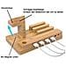 Docking Station - Stazione Di Ricarica In Vero Legno Di Bambù - Piattaforma Power Station Con Multi-interfaccia Usb Integrata Per Tutti I Telefoni Cellulari E Gli Smartwatch - Foto miniatura 5