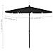 Ombrellone da Giardino con Palo 210x140 cm Nero - Foto miniatura 5