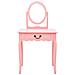 Tavolo Da Trucco Con Sgabello Rosa 65x36x128 Cm Paulownia E Mdf - Foto miniatura 2