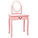 Tavolo Da Trucco Con Sgabello Rosa 65x36x128 Cm Paulownia E Mdf - Foto miniatura 3