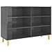 Credenza Grigio Lucido 103,5x35x70 cm in Legno Multistrato - Foto miniatura 1