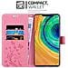 Custodia Compatibile Con Huawei Mate 30 Pro In Rosa Fiore - Coperchio Protettivo In Design Floreale Con Chiusura Magnetica, Funzione Stand E Slot Per Carte - Foto miniatura 3