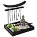 Decorazione Con Figura Buddha E Campane Giardino, 15 X 12 X 16,5 Cm, Nero - Foto miniatura 5