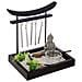 Decorazione Con Figura Buddha E Campane Giardino, 15 X 12 X 16,5 Cm, Nero - Foto miniatura 1