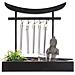 Decorazione Con Figura Buddha E Campane Giardino, 15 X 12 X 16,5 Cm, Nero - Foto miniatura 2