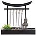 Decorazione Con Figura Buddha E Campane Giardino, 15 X 12 X 16,5 Cm, Nero - Foto miniatura 4