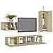 Set di Mobili Porta TV 4 pz Rovere Sonoma in Legno Multistrato - Foto miniatura 3