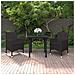 Set Da Pranzo Da Giardino 3 Pz Con Cuscini Polyrattan E Vetro - Foto miniatura 1