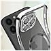 Cover Magsafe Per Iphone 13 Pro Silicone Protezione Camera Bordo Cromato Argento - Foto miniatura 4