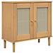 Credenza Senja Aspetto Rattan Marrone 80x35x80 Cm Massello Pino - Foto miniatura 4