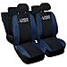 Coprisedili Auto Compatibili Per Clio, Made In Italy, Set Di Copri Sedili Anteriori E Posteriori Con Copri Poggiatesta Incluso, Tessuto Poliestere, Colore - Nero \blu Scuro - Foto miniatura 1