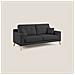 Danish Divano moderno in tessuto morbido impermeabile T02 186 cm nero - Foto miniatura 1