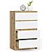 Cassettiera K60, 4 cassetti, 60x40x99 cm, Colore Quercia Artisan e Bianco - Foto miniatura 2