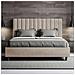 Letto Contenitore Imbottito 140x210 Microfibra Sabbia Agueda - Foto miniatura 3