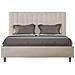 Letto Contenitore Imbottito 140x210 Microfibra Sabbia Agueda - Foto miniatura 1