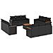 Set Divani Da Giardino 13pz Con Cuscini Nero In Polyrattan - Foto miniatura 2