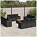 Set Divani Da Giardino 13pz Con Cuscini Nero In Polyrattan - Foto miniatura 1