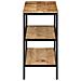 Tavolo Consolle 100x35x70 Cm In Legno Massello Di Mango Grezzo - Foto miniatura 3