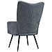 Sedia Relax Grigio Scuro In Velluto - Foto miniatura 4
