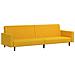 Divano Letto A 2 Posti Giallo In Velluto - Foto miniatura 1