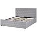 Letto Contenitore Tessuto Amiens 180 X 200 Cm Grigio Chiaro - Foto miniatura 4