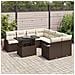 Set Divano da Giardino  9 Pezzi con Cuscini Polyrattan Marrone, Divano da Giardino 2 Posti  con Spazio di Stoccaggio e Cuscini Polyrattan Marrone - Foto miniatura 3