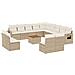 Set Divani da Giardino 14pz con Cuscini in Polyrattan Beige - Foto miniatura 1