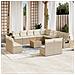 Set Divani da Giardino 14pz con Cuscini in Polyrattan Beige - Foto miniatura 2