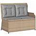 Panchina da giardino con cuscino Beige Poly Rattan - Foto miniatura 1