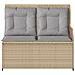 Panchina da giardino con cuscino Beige Poly Rattan - Foto miniatura 3