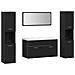 Set di Mobili per il Bagno 5 pcs Rovere Nero 30 x 30 x 130 cm - Foto miniatura 1