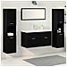 Set di Mobili per il Bagno 5 pcs Rovere Nero 30 x 30 x 130 cm - Foto miniatura 2