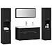 Set di Mobili per il Bagno 5 pcs Rovere Nero 30 x 30 x 130 cm - Foto miniatura 3