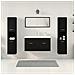 Set di Mobili per il Bagno 5 pcs Rovere Nero 30 x 30 x 130 cm - Foto miniatura 4