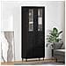 Credenza 2 pcs Rovere Nero Legno Stratificato e Vetro - Foto miniatura 2
