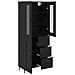 Credenza 2 pcs Rovere Nero Legno Stratificato e Vetro - Foto miniatura 5