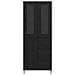 Credenza 2 pcs Rovere Nero Legno Stratificato e Vetro - Foto miniatura 8