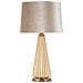 Lampada Da Tavolo Perly -a- In Vetro Perlato Rigato Con Paralume In Velluto Ø 36,5 Cm - Foto miniatura 1