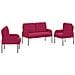 Set divani 3 pcs Rosso Vino 115 x 56 x 80 cm Legno compensato - Foto miniatura 1
