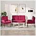 Set divani 3 pcs Rosso Vino 115 x 56 x 80 cm Legno compensato - Foto miniatura 2