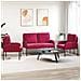 Set divani 3 pcs Rosso Vino 115 x 56 x 80 cm Legno compensato - Foto miniatura 3